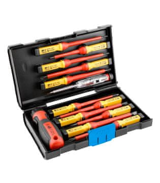 Hoegert HOEGERT HT1S997 Set izoliranih izvijačev 1000V, z nastavki, S2, 13 kom