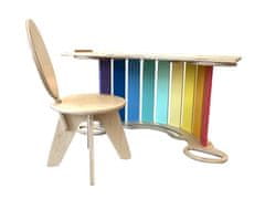 Elis Design Komplet, otroška miza iz Montessori gugalnice 6v1 smile fresh s stolom