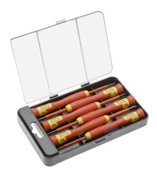 Hoegert HOEGERT HT1S986 Set preciznih izvijačev, 6-delni, 1000 V, CrMo, VDE, ravni 1.5/2/3x50mm, PH00/PH0/PH1x50mm