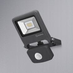 LEDVANCE Reflektor LED svetilka 10W 800lm 4000K Nevtralno bela IP65 siva s senzorjem gibanja Floodlight Endura