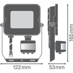 LEDVANCE Reflektor LED svetilka 20W 2000lm 4000K Nevtralno bela IP65 črna s senzorjem gibanja in somraka COMPACT V