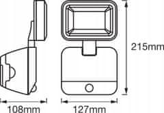LEDVANCE Reflektor LED svetilka 4W 260lm 4000K Nevtralno bela IP54 Črna s senzorjem gibanja SPOTLIGHT na baterije