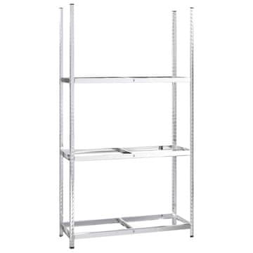 Vidaxl Stojalo za pnevmatike 3 kosa srebrno 110x40x200 cm jeklo