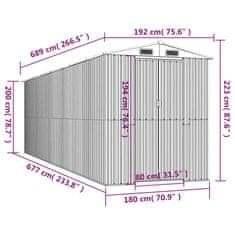 Vidaxl Vrtna lopa zelena 192x689x223 cm pocinkano jeklo