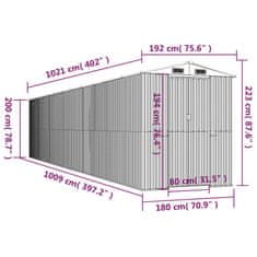 Vidaxl Vrtna lopa zelena 192x1021x223 cm pocinkano jeklo