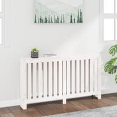 Vidaxl Pokrov za radiator bela 153x19x84 cm trdna borovina