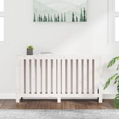 Vidaxl Pokrov za radiator bela 153x19x84 cm trdna borovina