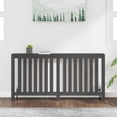 Vidaxl Pokrov za radiator siva 169x19x84 cm trdna borovina