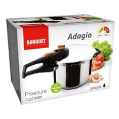 Banquet Tlačni lonec ADAGIO 4 l, z oranžnim gumbom