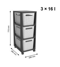 eoshop Komoda BRISEN 3x16 L - antracit/bela