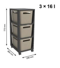 eoshop Komoda BRISEN 3x16 L - antracit/kapucino