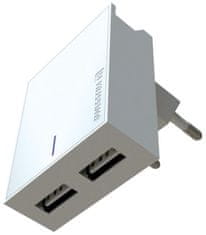 SWISSTEN omrežni adapter Smart Ic 2X Usb 3A Power + Usb/Lightning Data Cable 1,2 M White