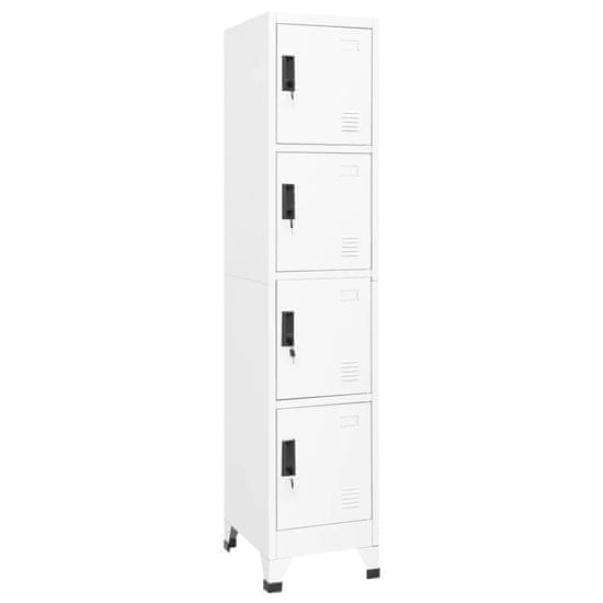 Vidaxl Omara s ključavnico bela 38x45x180 cm jeklo