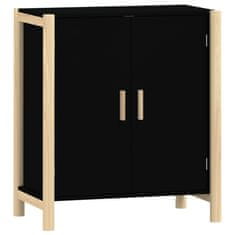 Vidaxl Komoda črna 62x38x70 cm inženirski les