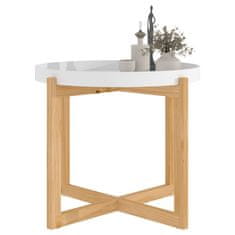 Vidaxl Klubska mizica bela 53x53x43,5 cm inženirski les trdna borovina