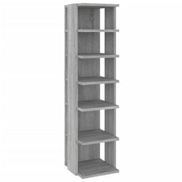 Vidaxl Regal za čevlje siva sonoma 27,5x27x102 cm konstruiran les