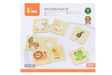 Viga Lesena sestavljanka mama in dojenček