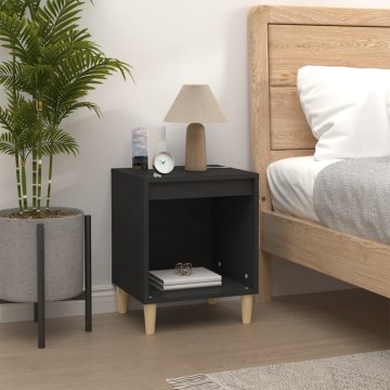 Vidaxl vidaXL Nočna omarica, črna, 40x35x50 cm, material na osnovi lesa