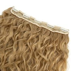 Vipbejba Sintetični clip-on lasni podaljški na 1 zaveso, izredno skodrani, svetlo pramenasto blond F15