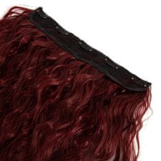 Vipbejba Sintetični clip-on lasni podaljški na 1 zaveso, izredno skodrani, vinsko rdeči F38