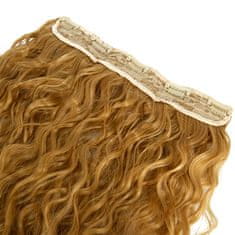 Vipbejba Sintetični clip-on lasni podaljški na 1 zaveso, izredno skodrani, temno pramenasto blond F39