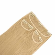 Vipbejba Sintetični clip-on lasni podaljški na 3 zavese, ravni, zlato pramenasto blond F12