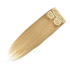 Vipbejba Sintetični clip-on lasni podaljški na 3 zavese, ravni, svetlo pramenasto blond F15
