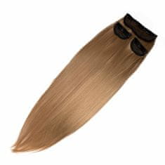 Vipbejba Sintetični clip-on lasni podaljški na 3 zavese, ravni, temno blond 18TT27