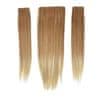Sintetični clip-on lasni podaljški na 3 zavese, ravni, svetlo blond z rjavimi prameni F16