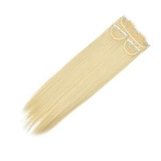 Vipbejba Sintetični clip-on lasni podaljški na 3 zavese, ravni, svetlo blond F18 