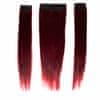 Sintetični clip-on lasni podaljški na 3 zavese, ravni, vinsko rdeči F38
