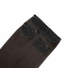 Vipbejba Sintetični clip-on lasni podaljški na 3 zavese, ravni, temno rjavi F5