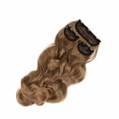Vipbejba Sintetični clip-on lasni podaljški na 3 zavese, skodrani, temno blond 18TT27