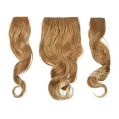 Vipbejba Sintetični clip-on lasni podaljški na 3 zavese, skodrani, svetlo blond z rjavimi prameni F16 