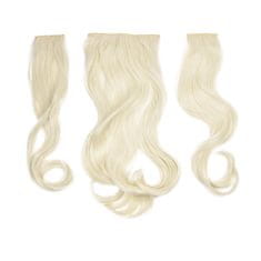 Vipbejba Sintetični clip-on lasni podaljški na 3 zavese, skodrani, platinum blond F19