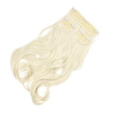 Vipbejba Sintetični clip-on lasni podaljški na 3 zavese, skodrani, platinum blond F19
