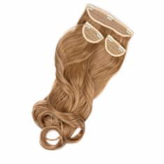 Vipbejba Sintetični clip-on lasni podaljški na 3 zavese, skodrani, temno pramenasto blond F39