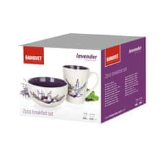 Banquet Komplet za zajtrk - vrč in skleda LAVENDER, 2 kosa, OK