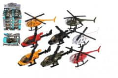 Teddies Helikopter/helikopter kovina/plastenke 10cm mešane barve