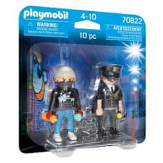 Playmobil DUOPACK POLICIST IN ULIČNI UMETNIKI 70822, DUOPACK POLICIST IN ULIČNI UMETNIKI 70822