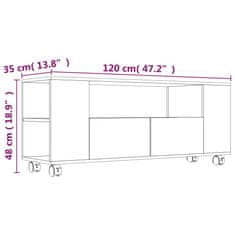Vidaxl TV omarica siva 120x35x43 cm iverna plošča
