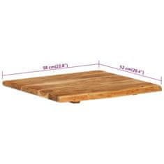 Vidaxl Površina za kopalniško toaletno mizo trdna akacija 58x52x2,5 cm