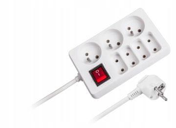 shumee Podaljšek z ozemljitvijo in stikalom, 7 vtičnic, 1,5 m