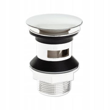shumee Klik-klak zamašek za umivalnik s prelivom, kromiran