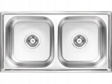 shumee Vgradno kuhinjsko korito iz jekla, 2 koriti, 78 x 43 cm