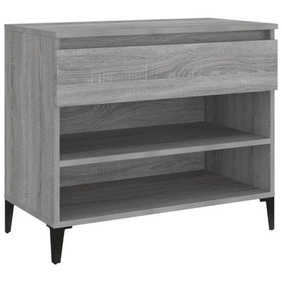 Vidaxl Omarica za čevlje siva sonoma 70x36x60 cm inženirski les