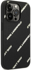 Karl Lagerfeld ovitek za iPhone 14 Pro Max, usnjen, črn (KLHCP14XPGMLKFK)