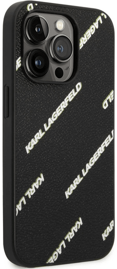 Karl Lagerfeld ovitek za iPhone 14 Pro Max, usnjen, črn (KLHCP14XPGMLKFK)