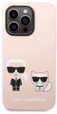 Karl Lagerfeld Choupette ovitek za iPhone 14 Pro, silikonski, roza (KLHCP14LSSKCI)
