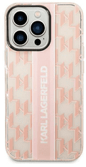 Karl Lagerfeld Mono ovitek za iPhone 14 Pro, roza (KLHCP14LHKLSPCP)